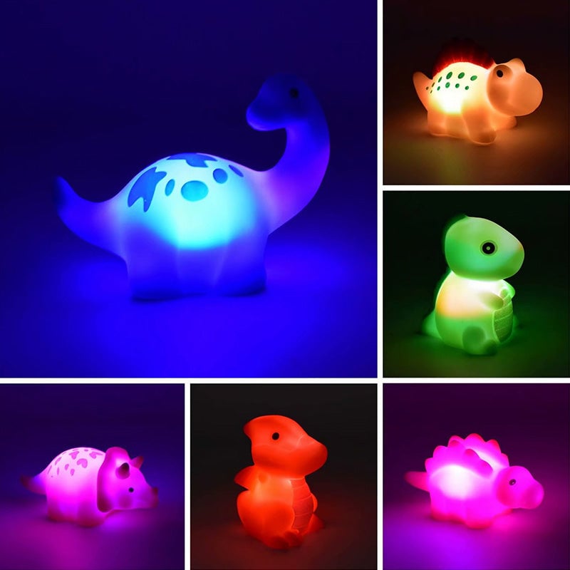 Glowing Dinosaur Shaped Bath Toy (6pcs/set with gift box Packaging)