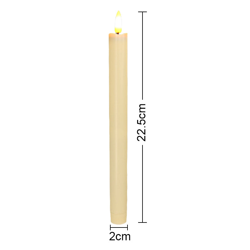 Drip Wax Flameless Taper Candles Flickering with 10-Key Remote