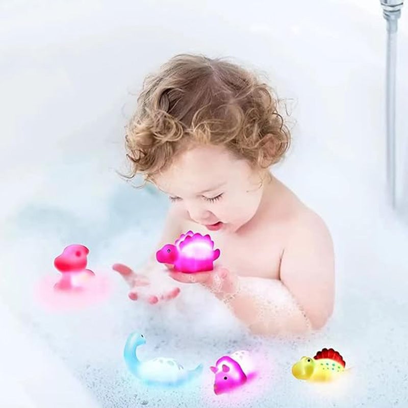 Glowing Dinosaur Shaped Bath Toy (6pcs/set with gift box Packaging)