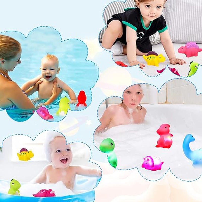 Glowing Dinosaur Shaped Bath Toy (6pcs/set with gift box Packaging)