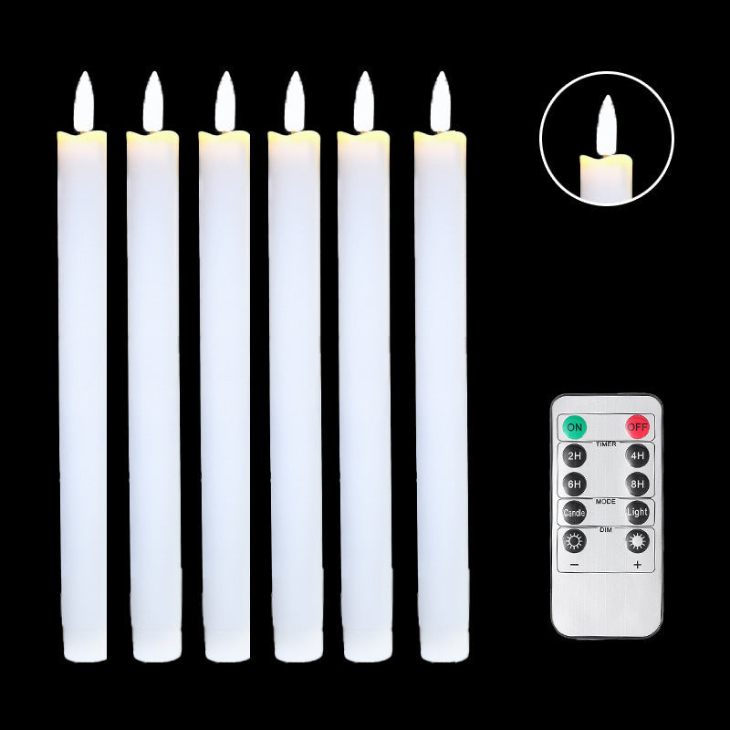 Drip Wax Flameless Taper Candles Flickering with 10-Key Remote