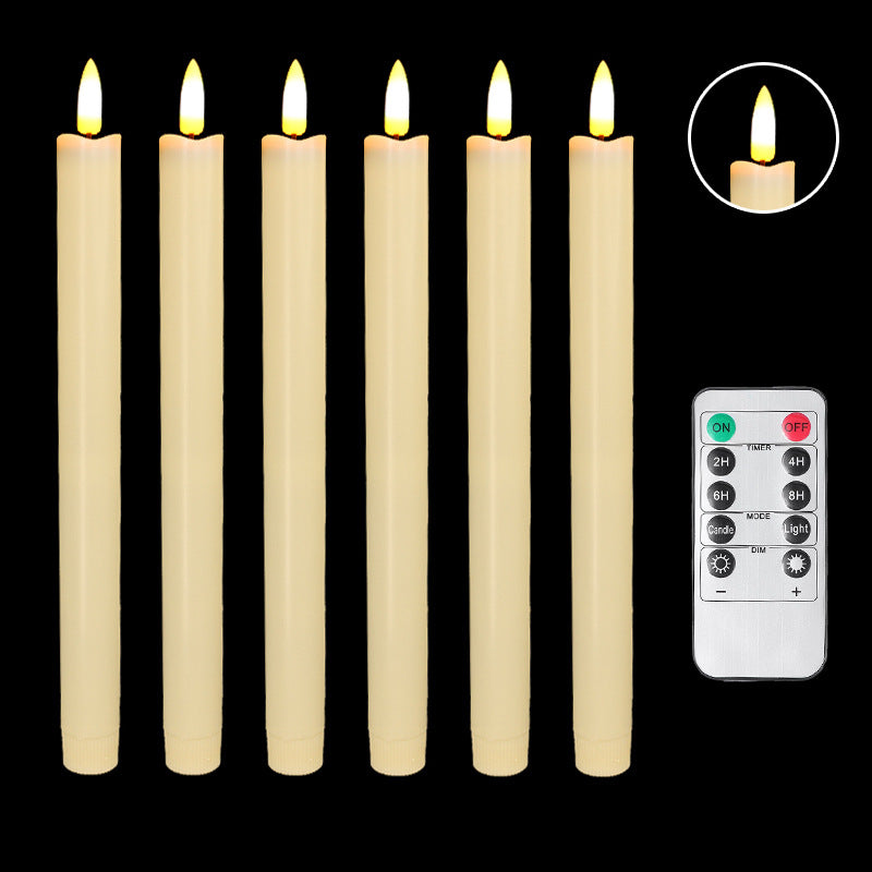 Drip Wax Flameless Taper Candles Flickering with 10-Key Remote