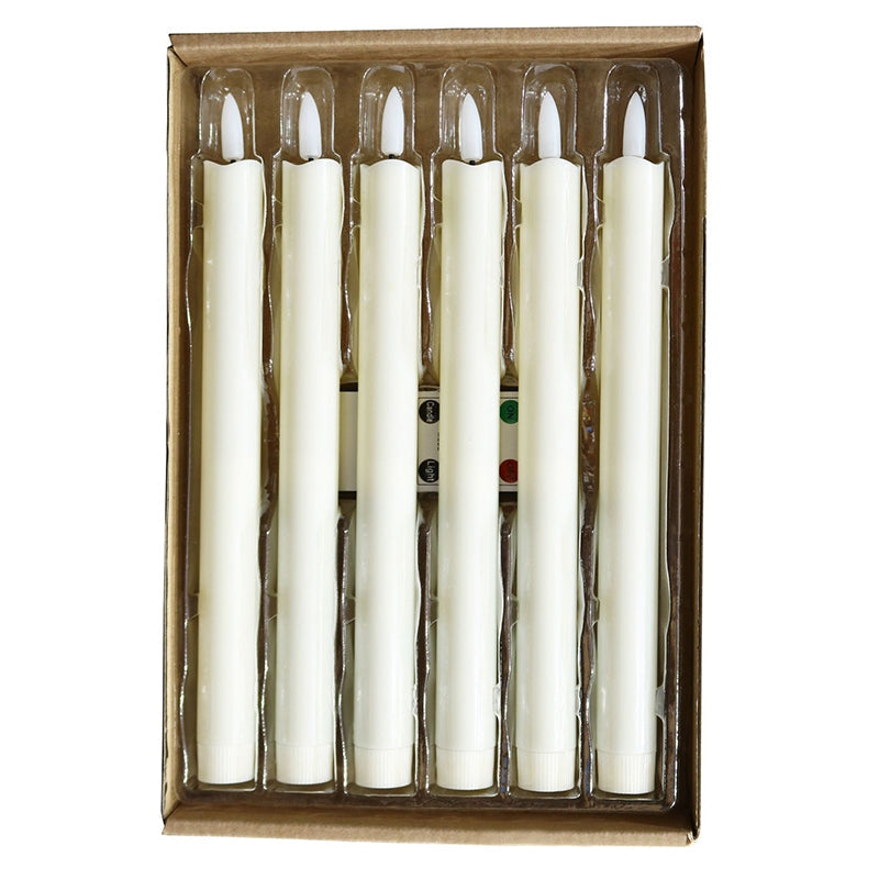 Drip Wax Flameless Taper Candles Flickering with 10-Key Remote