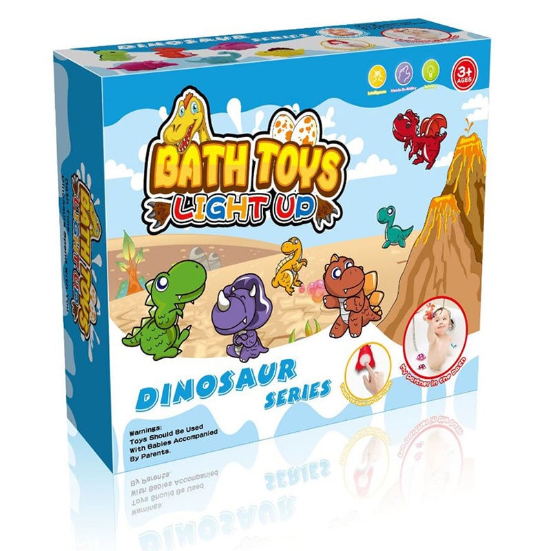Glowing Dinosaur Shaped Bath Toy (6pcs/set with gift box Packaging)